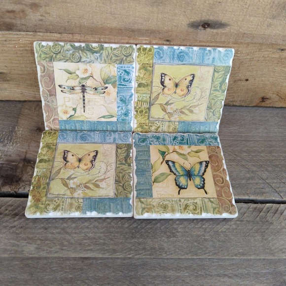 2020 Susan Winget Nature Garden by Certified International Ceramic Coasters - Picture 2 of 11